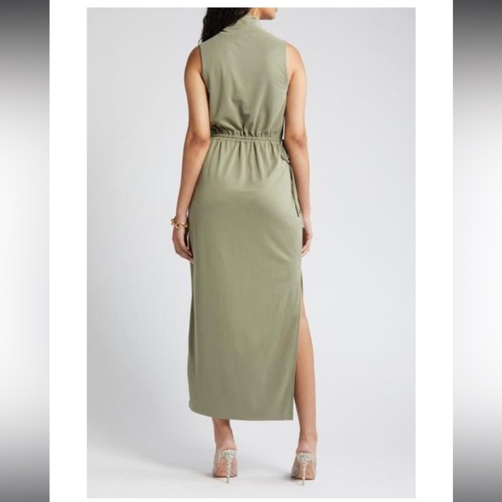 New Open Edit Green Mock Neck Sleeveless‎ Knit Dress size Small - Picture 8 of 13